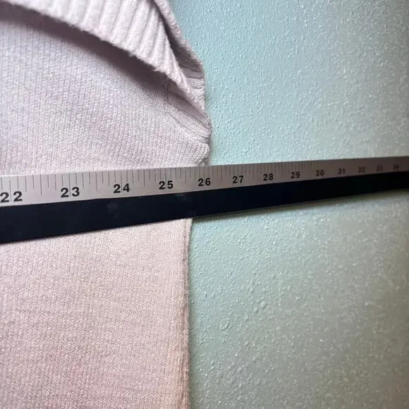 Women's T Tahari Cream Minimalist Knit Hoodie M Poncho Style - Picture 7 of 9